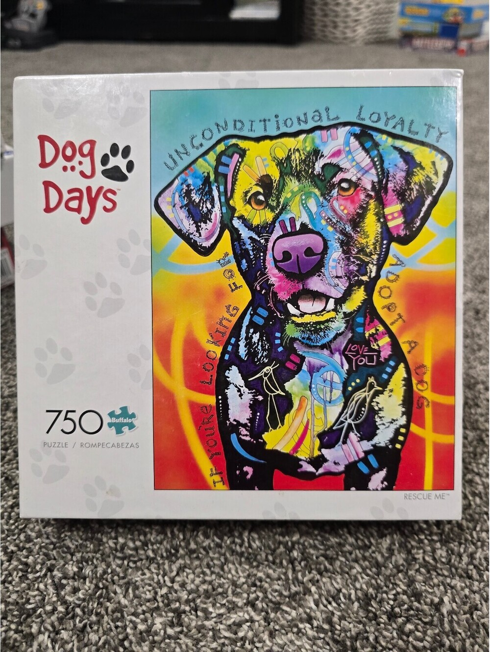 Dog Days 750-Piece Jigsaw Puzzle by Dean Russo - Unconditional Loyalty Dog Art
